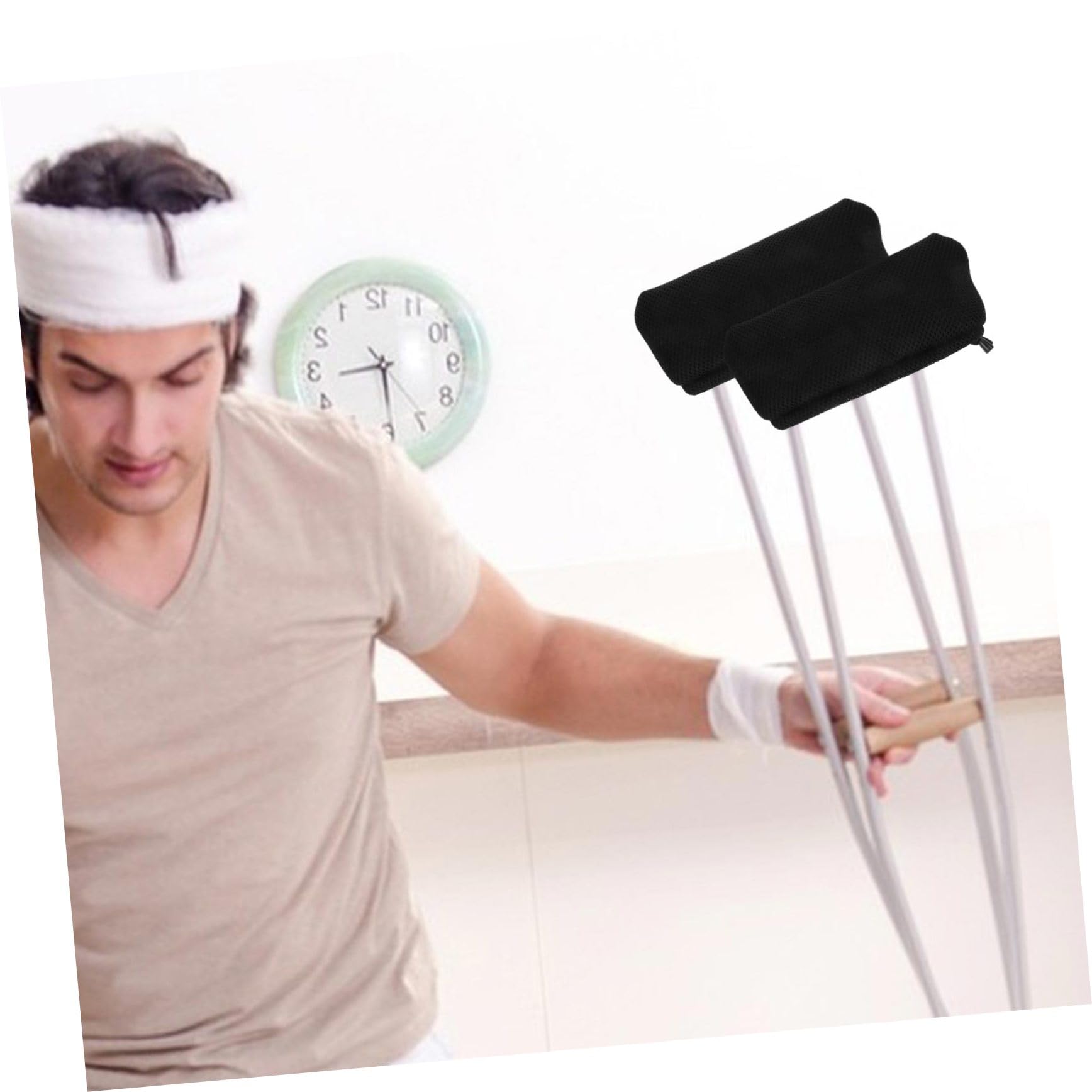 2piezas Cobertores De Muletas Almohadillas Agarre Accesorios De Comodidad Para Muletas De Adultos Diseño Transpirable y Lavable