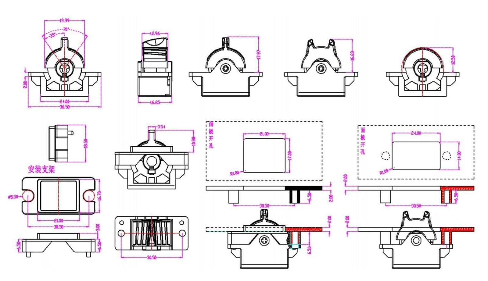 Manette Joystick, Salle De Télécommande Industrielle Avec Poignée, Poussée À SMC102, Noir,pour le générateur d'images(0.3-4.7V,D11_B)