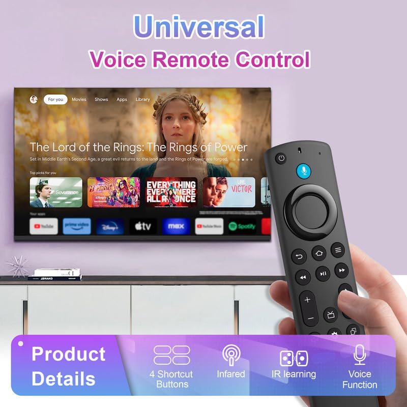 Image of Remote Control Replacement Compatible with Fire Smart TV Stick 4K Max(Lite /4K), for Insignia /Pioneer with Voice Control, for FireStick Remote TV Cube /Smart TV 3rd Gen