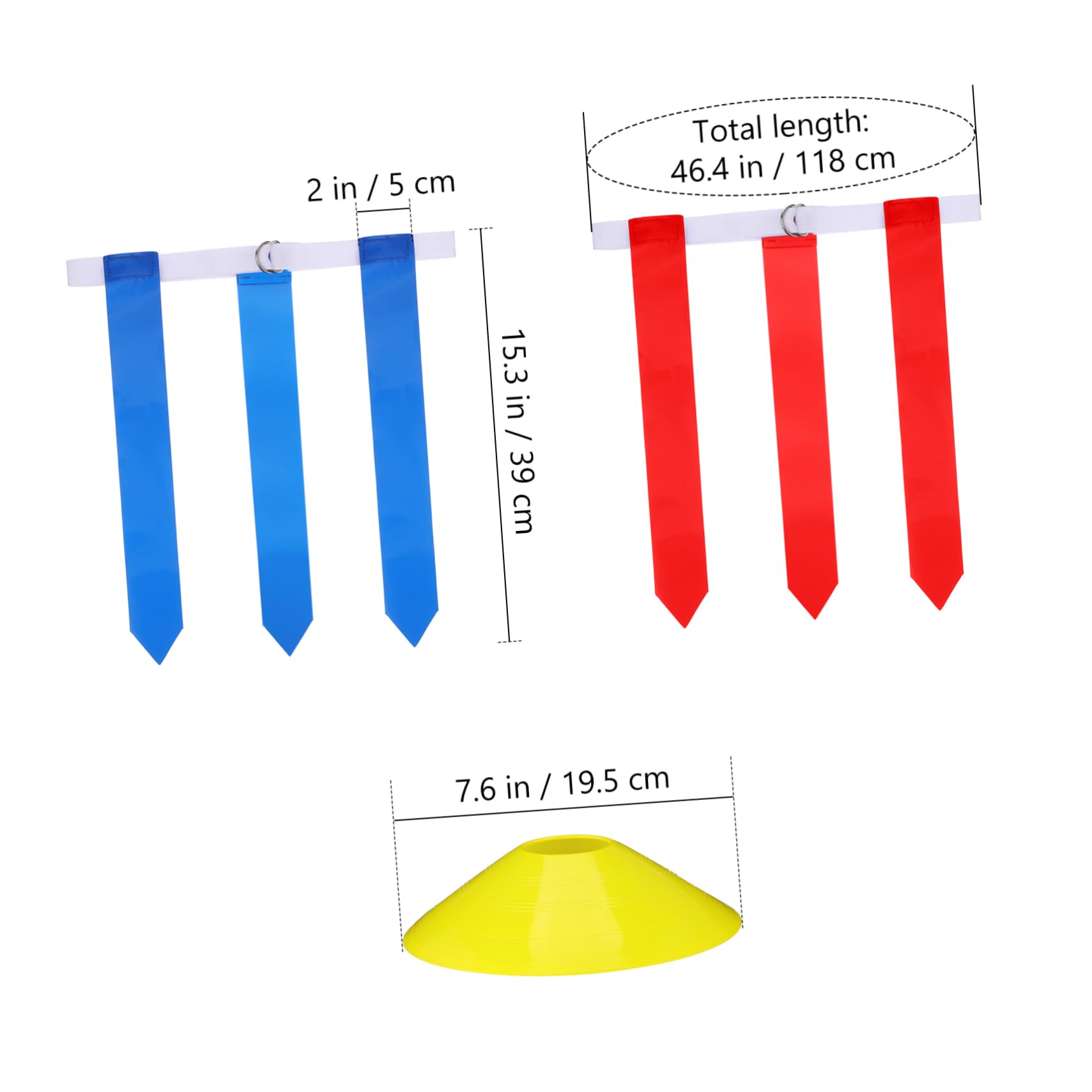 GRIRIW 16Pcs Flag Football Set Durable Belts Cones for Youth Adult Training Includes Storage Bag for Team Activities