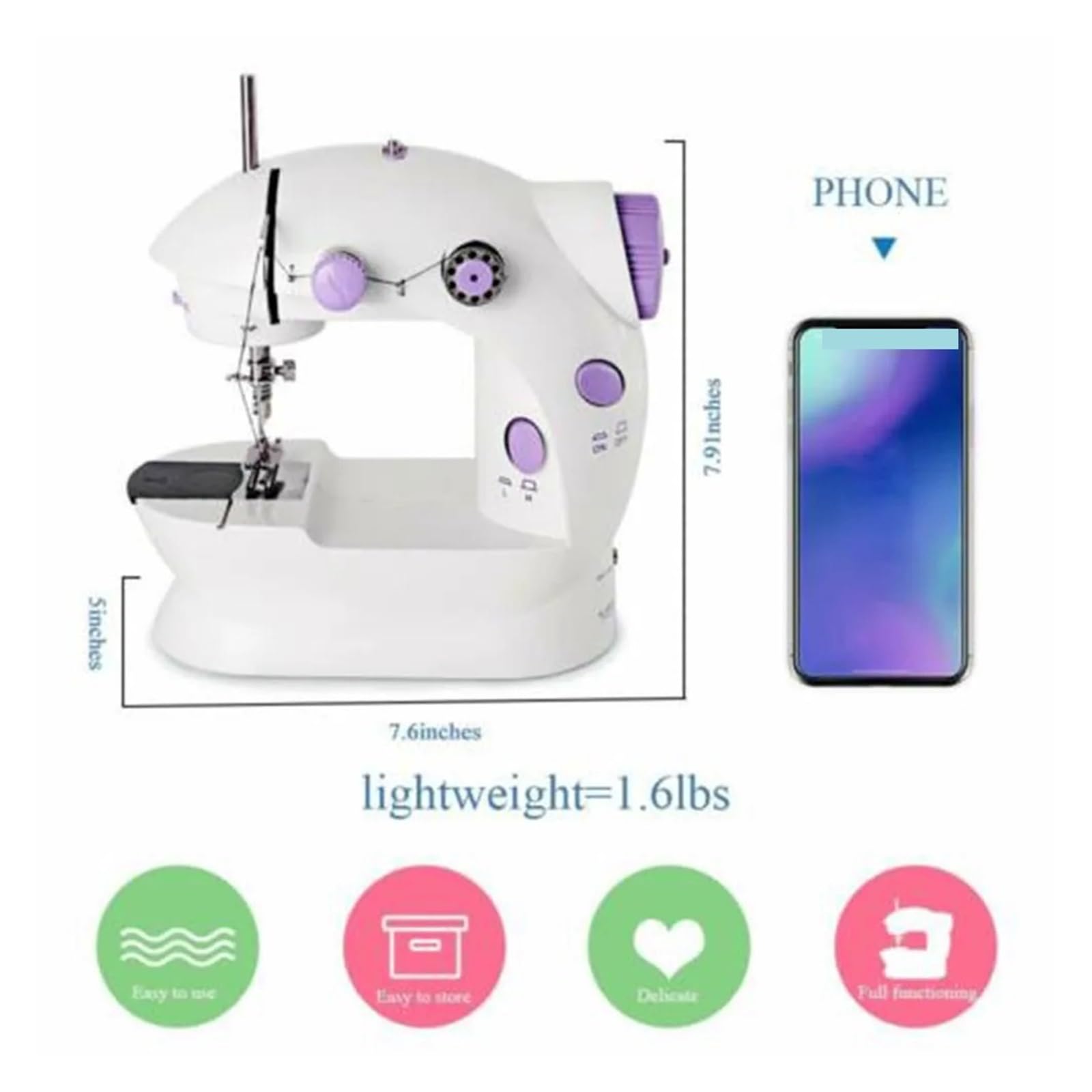 Wielofunkcyjna Elektryczna Maszyna Do Szycia Z Pedałem Nożnym LED Light Home Miniaturowa Miniaturowe Urządzenie Elektryczne Szycie Sprawia że Wszystko Wydaje Się łatwe