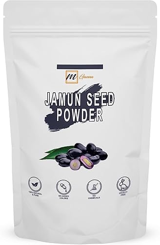 Miniatura 1 de mGanna Semilla de Jamun 100% naturalEugenia Jambolana Polvo para una piel suave y radiante y cuidado de la salud, 0.5 libras  227 GMS