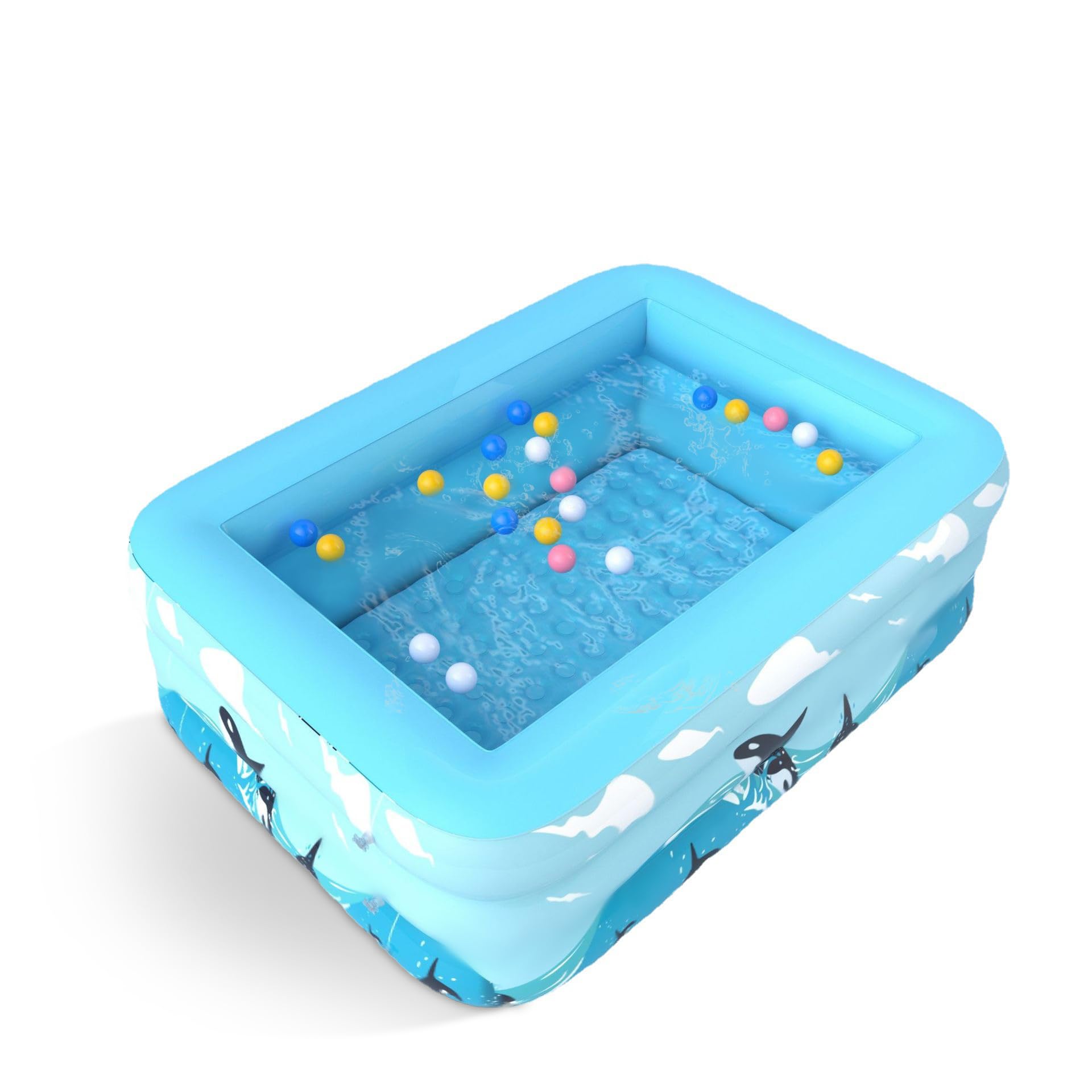 Piscina gonfiabile per bambino, famiglia, giardino, cortile, gioco d'acqua, 110 x 83 x 34 cm