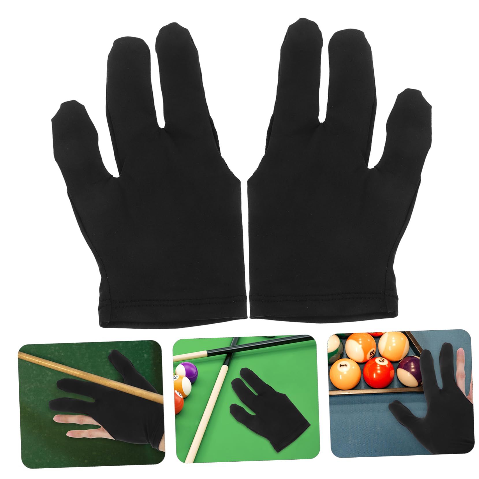 Mipcase Glove Left Hand Men 3 Finger Accessory Snooker Glove Pool Gloves Elastic Fit for Right or Left Hand Breathable Material