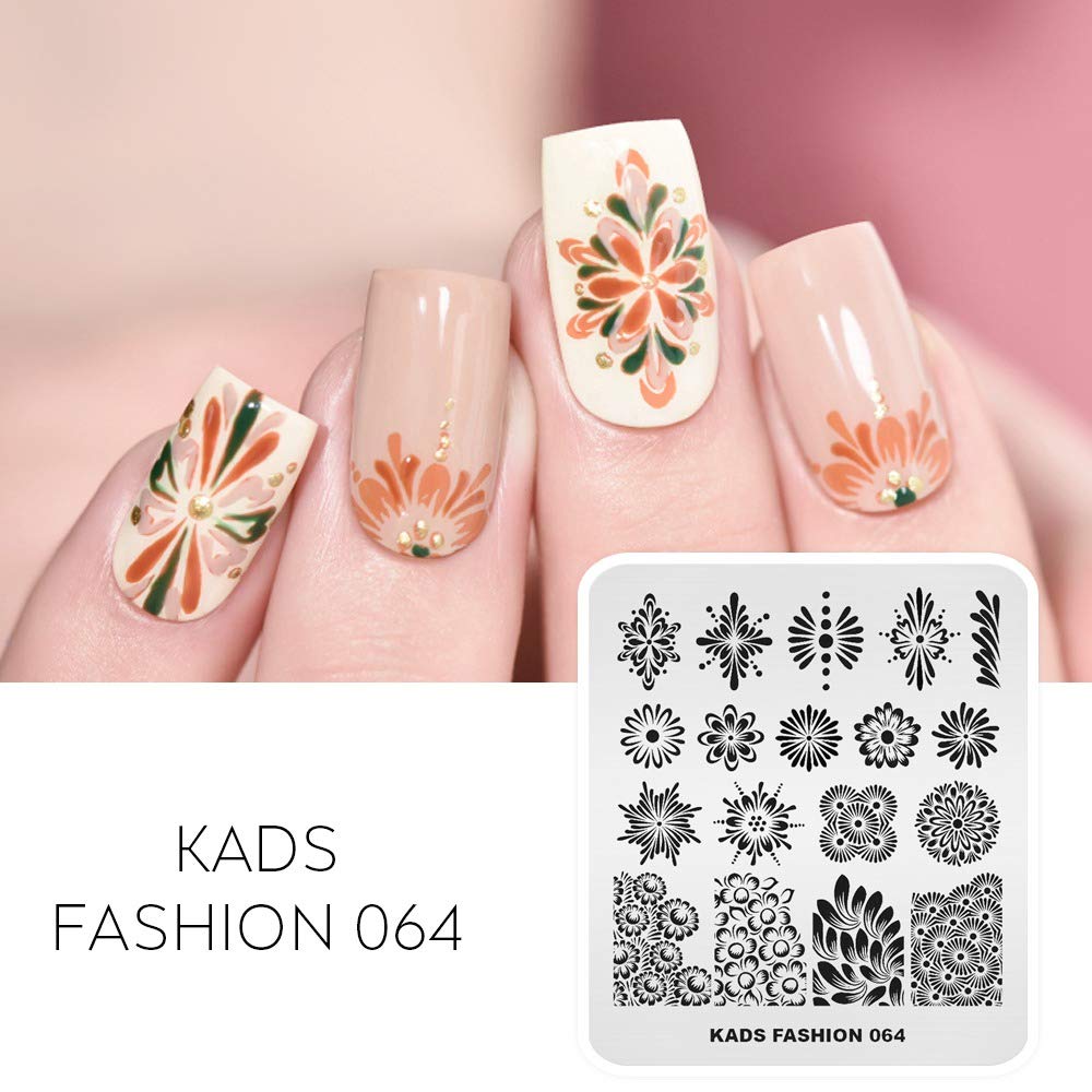 Plaque de nail stamping en acier inoxydable - Nail art (FA064)