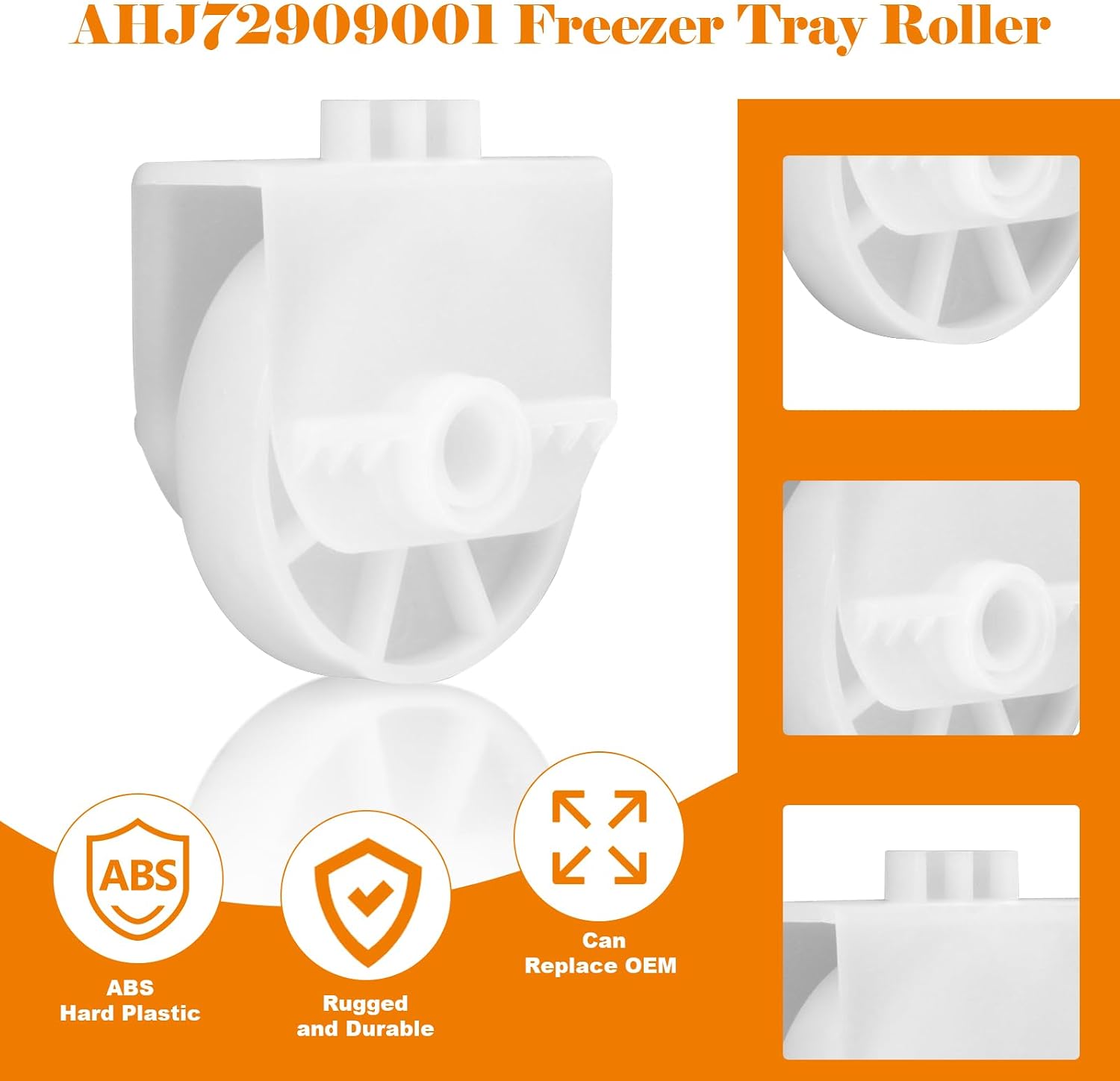 IWIWE AHJ72909001 Refrigerator Freezer Drawer Roller Replacement for LG Kenmore Refrigerators Freezer Tray Roller Replaces AHJ73329901 AP4671331 PS3532772 (2 Pack)