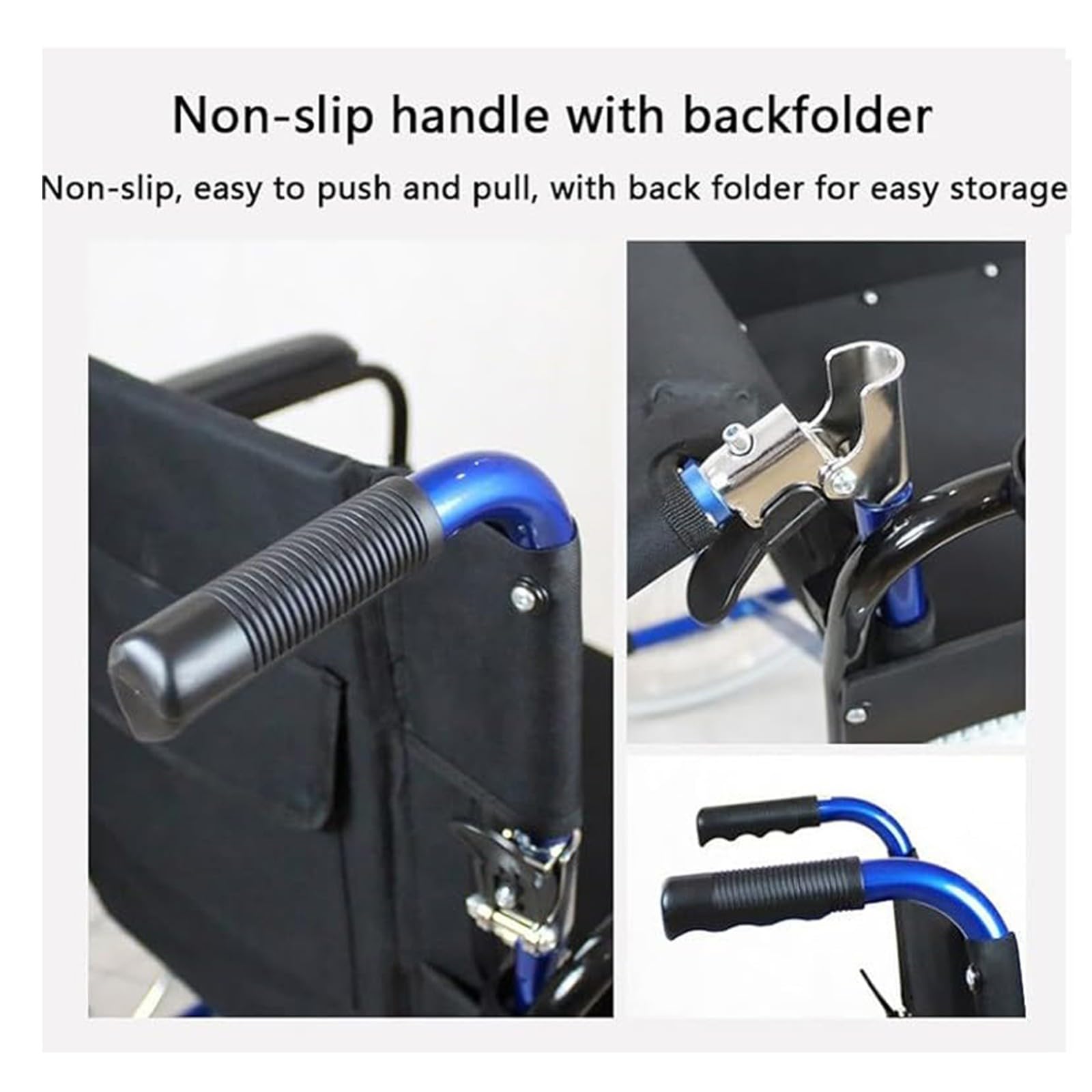 Silla De Ruedas De Aluminio para Viajes, Asiento 47 Cm,Silla De Ruedas De Tránsito Reposabrazos con Respaldo Plegable para Traslado,Plegable Silla De Ruedas Manual Ligera Reposapiés Abatibles