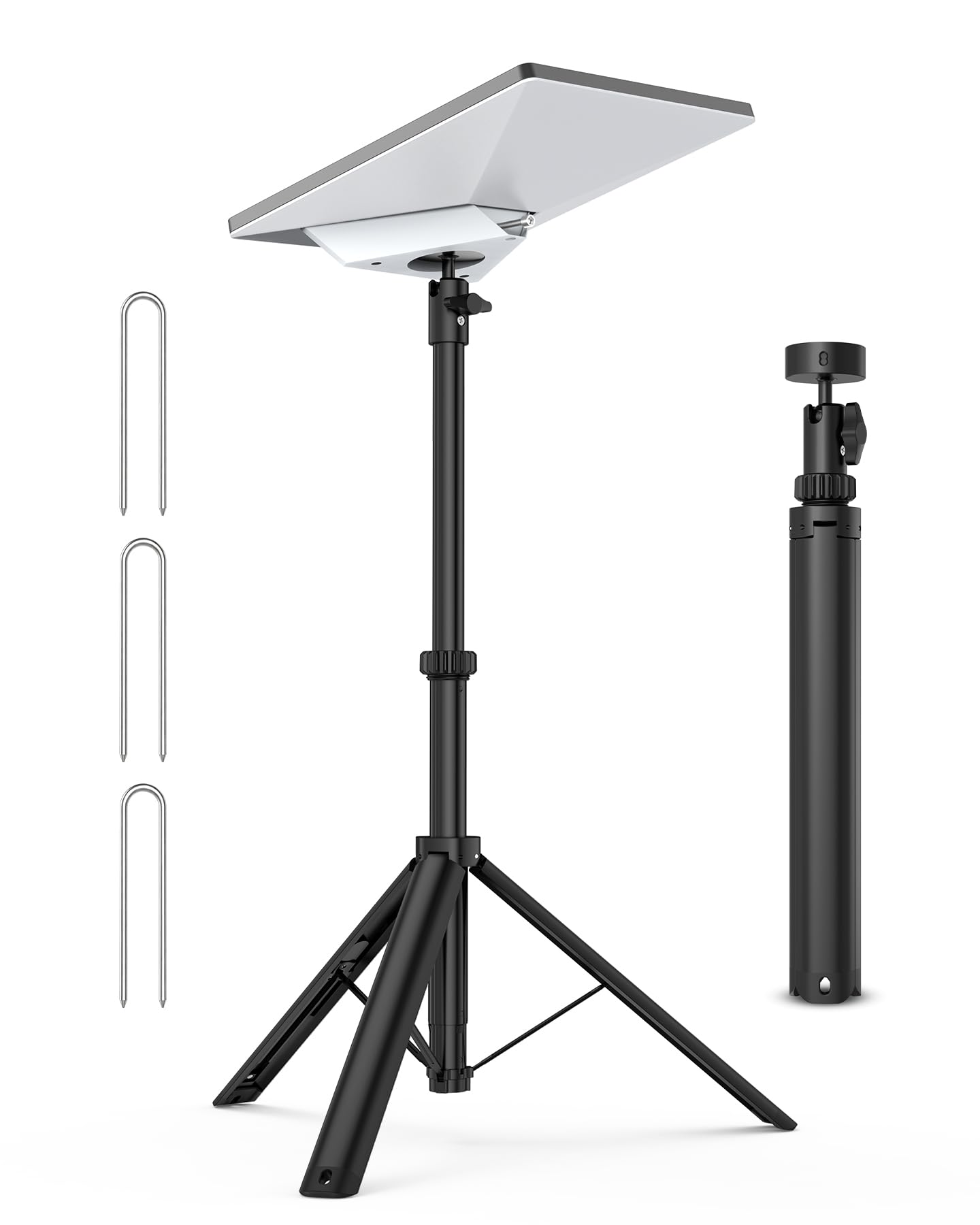 Aluminum Starlink Mini Tripod, Adjustable Height, 360° Head, Stakes