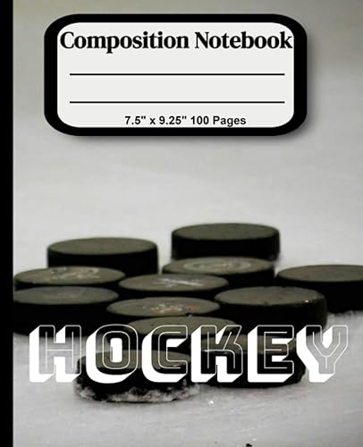 Hockey Composition Notebook Standard College Ruled Book for Note Taking, Journaling, Essay Writing and More