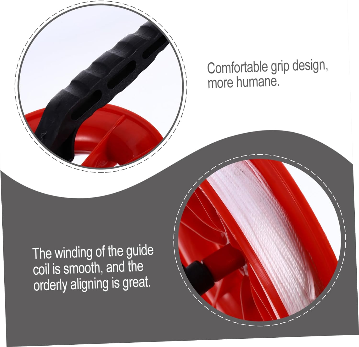 ORFOFE Cord Spool Winder 2Pcs ABS Plastic Hand Grip Tool for Adults | Durable Colored Set, Suitable for Children and Adults, Line Winding Accessory, 150m Capacity