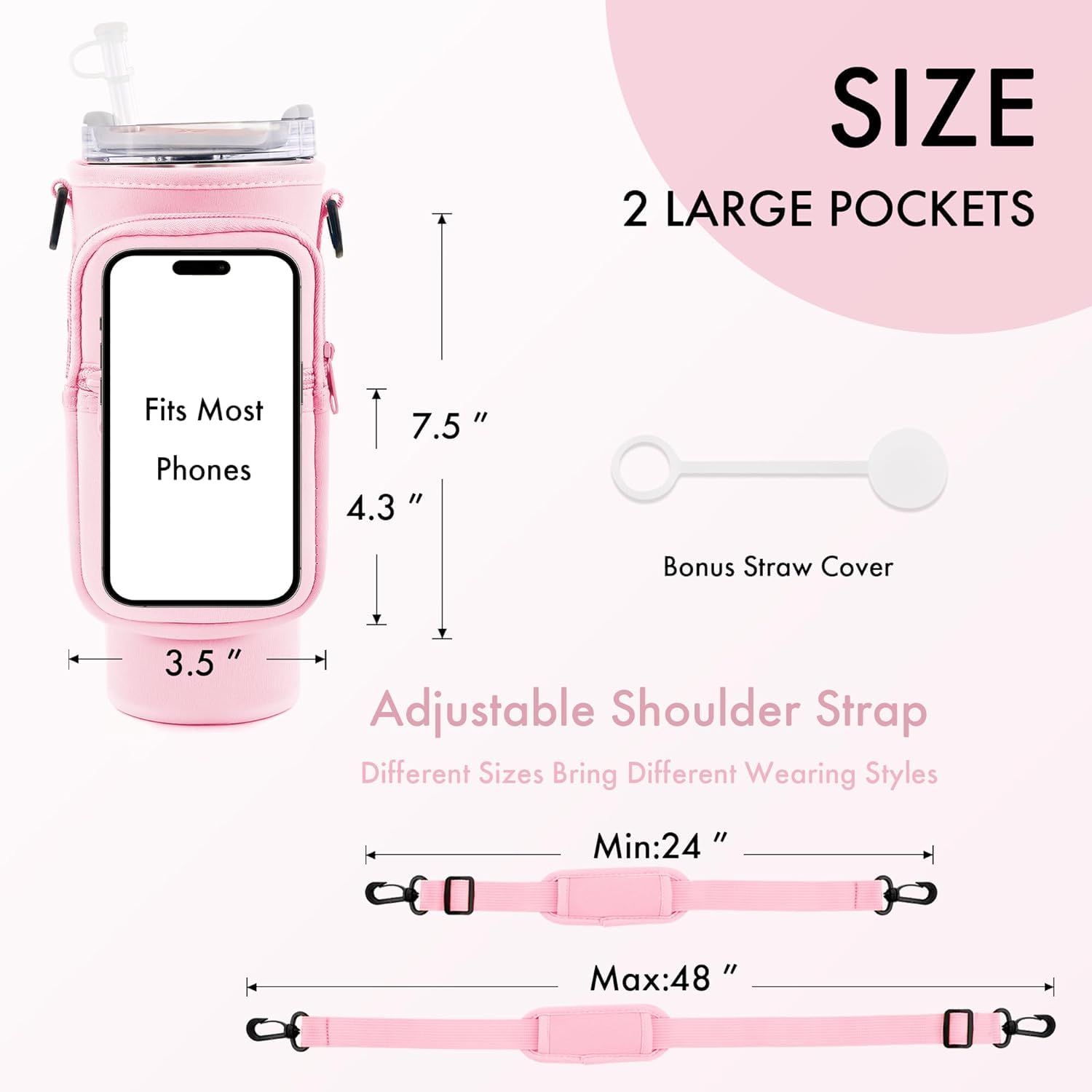 Stanley All Day Quencher Carry All - Borsa a tracolla con manico da 850,5 g, con tasca porta cellulare, tasca porta carte e tracolla staccabile, senza BPA, lilla
