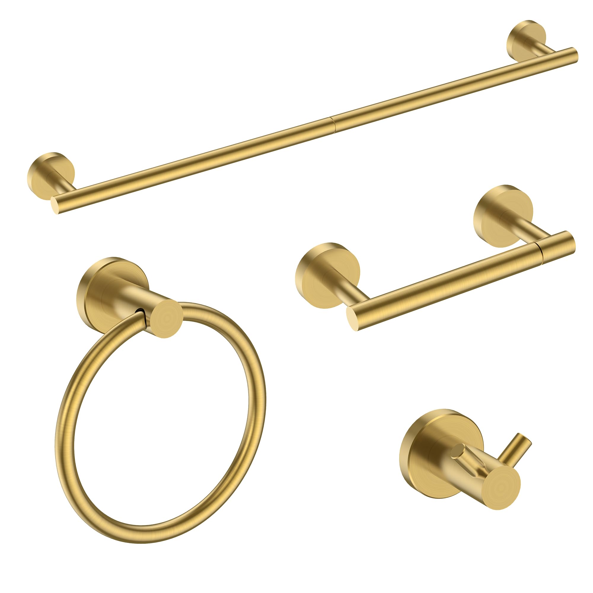 FORIOUS Bathroom Accessories, 4-Piece Bathroom Hardware Set - 24" Towel Bar — Amazon image 22