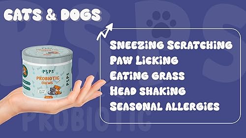 Miniatura 6 de Probióticos para perros y gatos - Masticables probióticos para perros para la salud intestinal, apoyo digestivo, reduce la diarrea y los gases,