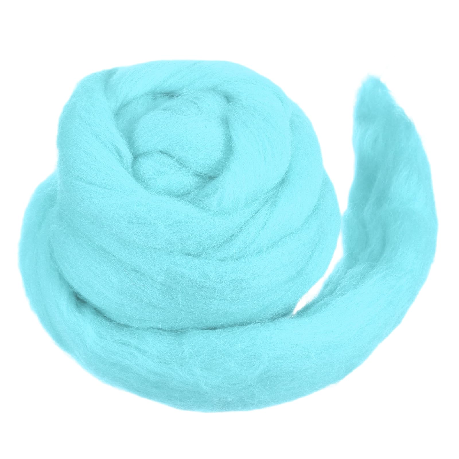 MECCANIXITY Wool Roving Yarn Soft Felting Wool 50g/1.76oz Pure Chunky Roving Yarn for Needle Felting Knitting Blanket Spinning Weaving Art DIY Craft Sky Blue