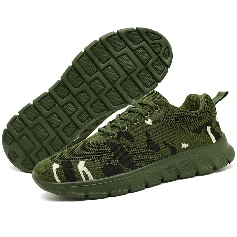Image of Womens Tennis Shoes Sneakers Walking Running Gym Athletic Slip On Shoes Casual Workout Shoes for Women Lightweight Comfortable Breathable Dark Green US Size 7.5