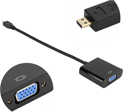 Miniatura 4 de Serounder Convertidor de video micro HDMI a VGA, adaptador de convertidor de video micro HDMI a VGA 1080P, para Raspberry Pi 4B (Micro HDMI a VGA)
