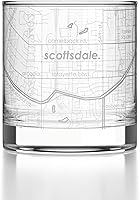 Vista 118 de Well Told Vaso de whisky grabado con mapa de Phoenix, Arizona Rocks, vaso de whisky antiguo (325ml, transparente), vaso de whisky grabado, regalos