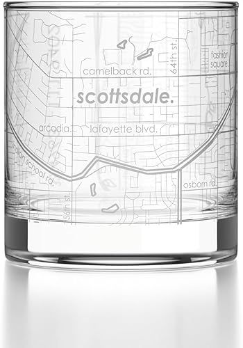Miniatura 118 de Well Told Vaso de whisky grabado con mapa de Charleston, Carolina del Sur, vaso de rocas estilo antiguo (11 oz, transparente), vaso de whisky