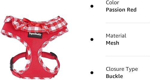 Miniatura 9 de Arnés para perro de malla suave mejorado, súper transpirable y ligero, arnés para cachorros, perros al aire libre, arnés rojo para perro, talla XS