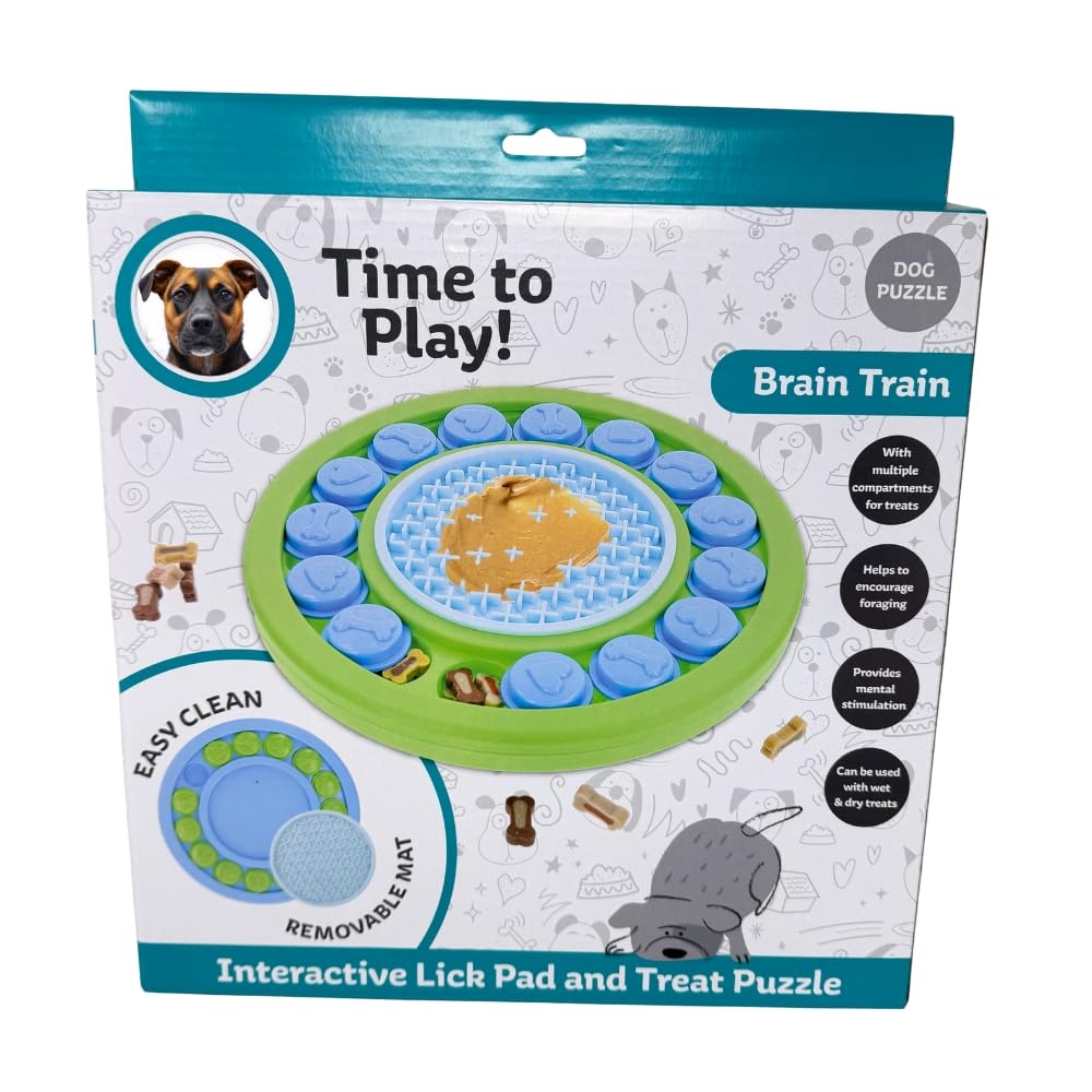 Zvire Interactive Dog Lick Pad & Treat Puzzle – Brain Training Toy for Dogs – Slow Feeder Enrichment Toy for Wet & Dry Treats – Promotes Calm & Focus – Durable Non-Slip Design