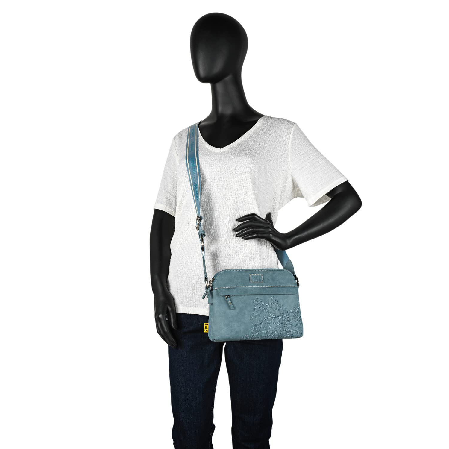 Lois - Bolso Bandolera Mujer elegante. Bolso mujer versátil diseño práctico para diario ideal como Bandolera Mujer moderno y funcional dentro de los mejores Bolsos De Mujer Cierre C, Azul vaquero