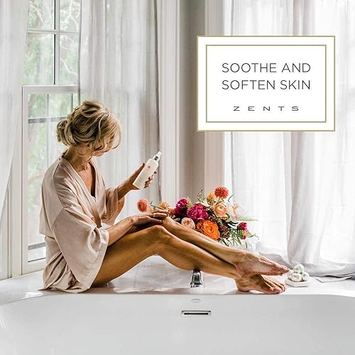 Miniatura 5 de Zents Gel de baño, loción, juego de aceite de cachemira (tierra), combinación que desafía la edad para limpiar, hidratar y nutrir la piel seca, un