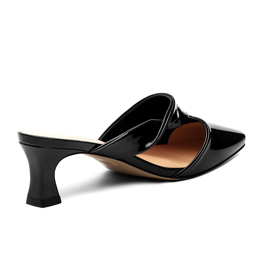 Amazon.com | zasudxie Women's Kitten Heel Mules, Square Toe