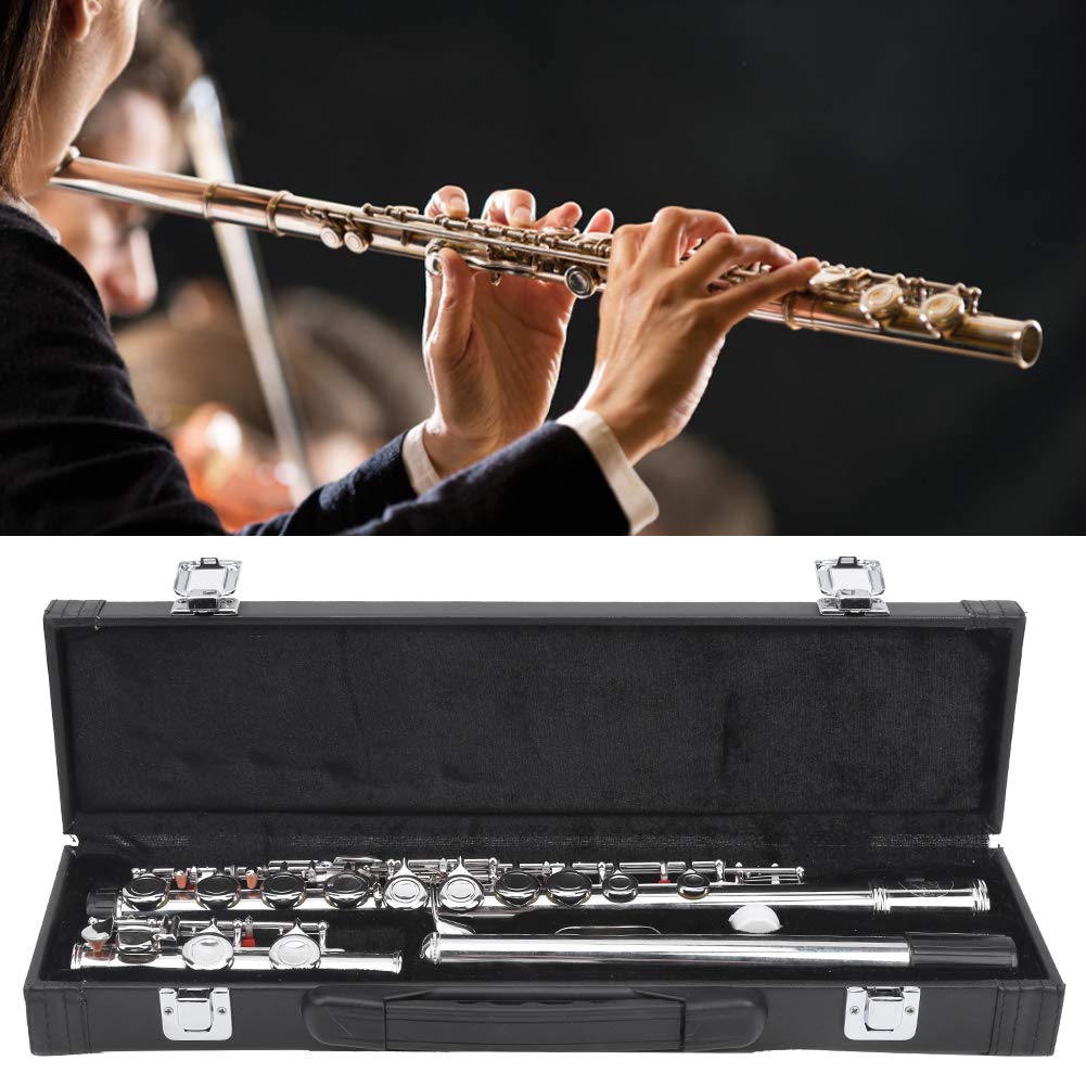 RiToEasysports High Speed Steel Sterling Silber Flöte für Anfänger, Professionelles Kinderinstrument für Schulband