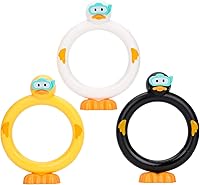 SASBSC 3-Pack Diving Rings Pool Toys for Kids 4-12: Colorful Underwater Swim Training Rings with Duck Shapes