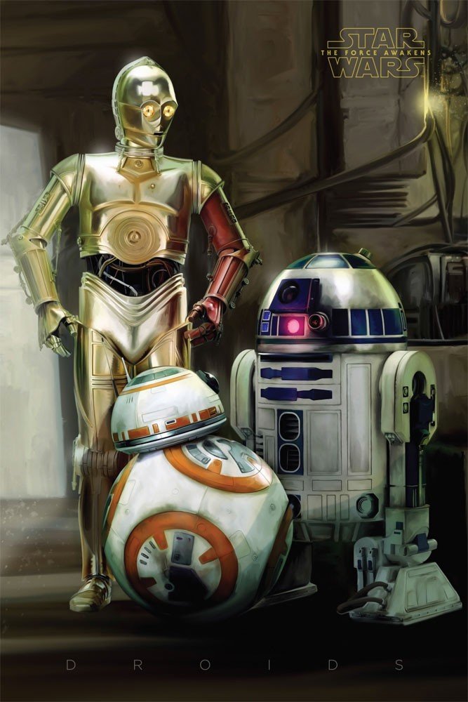 Star Wars "The Force Awakens - Droids Maxi Poster, Multi-Colour