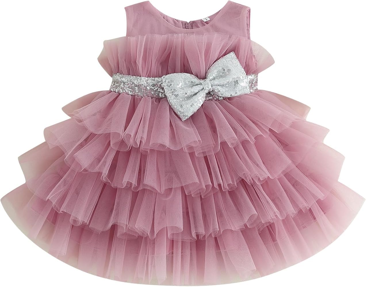 fairy dolls Baby Girls Frill Knee Length Dress with Sequin Bow-picture-37