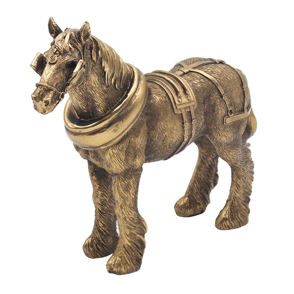 Tamersgifts Shire Horse Statue Bronze Colour Horse Ornament Figurines (Shire Horse Statue Bronze Colour)