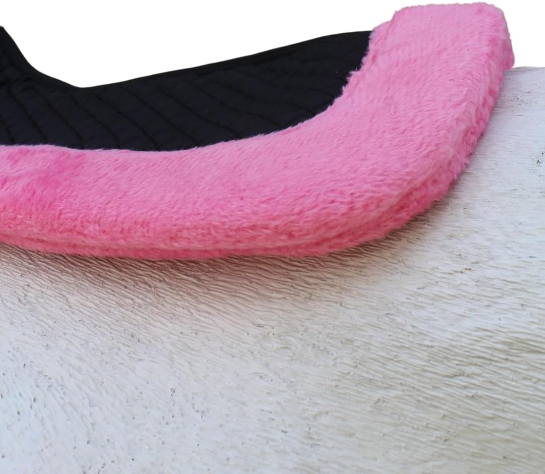 CHALLENGER Horse English Quilted Half Pad Correction Wither Relief BLK Pink 12218PK