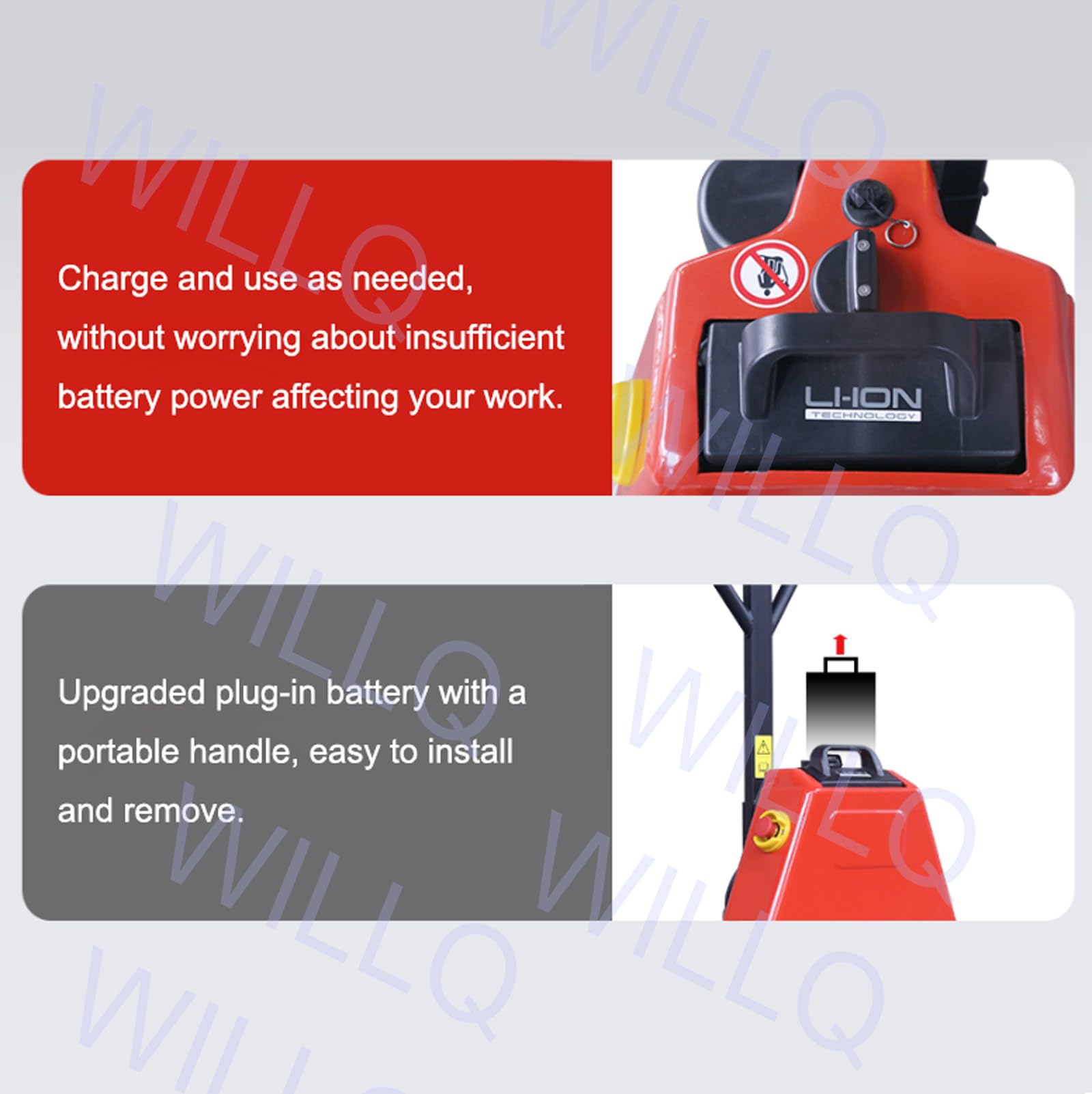 24-Volt-Gabelstaplerbatterie, 24 V 20 Ah Lithium-Eisenphosphat-Batterie als Ersatz für den Motor des Elektro-Hubwagens MT12/EPT12.