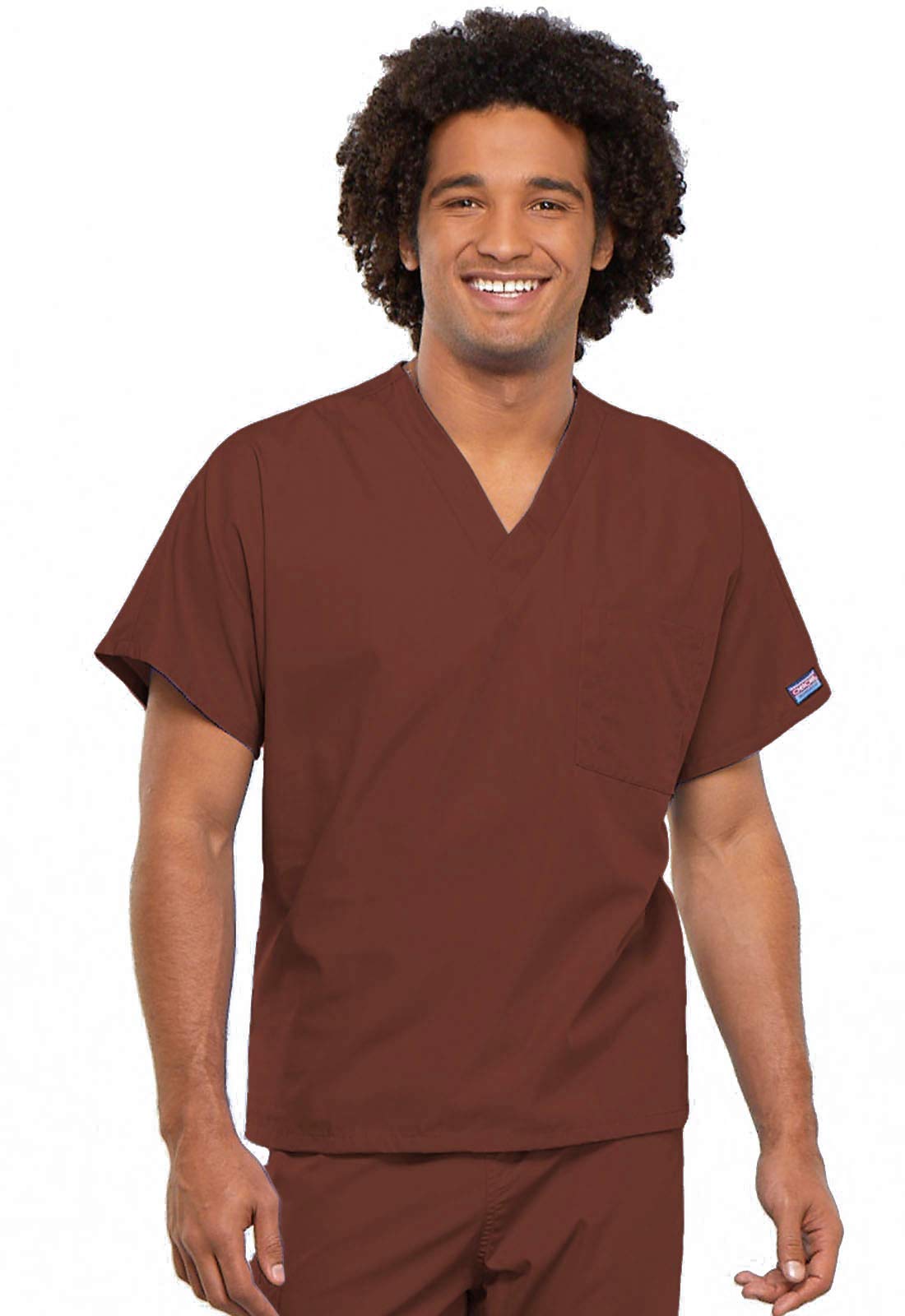 Cherokee Conjunto de uniforme médico para hombres y mujeres de ajuste tradicional con cuello en V 4777 con pantalón cargo con cordón de tiro natural 4100