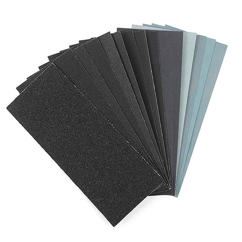Leopard Twin-Ultra Fine 51 piezas de papel de lija seco húmedo 120 a 10000 papel de lija de grano surtido para acabado de muebles de madera, lijado