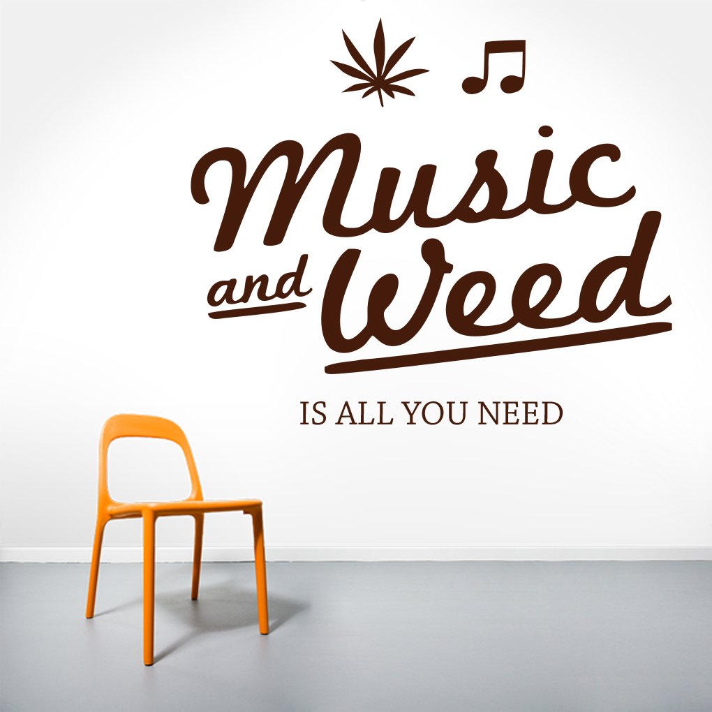 DECOR Kafe Home Decor Music and Weed Wall Sticker, Wall Sticker for Bedroom, Wall Art, Wall Poster (PVC Vinyl, 53 X 45 cm) (B00WSN6UZQ) Amazon Price History, Amazon Price Tracker
