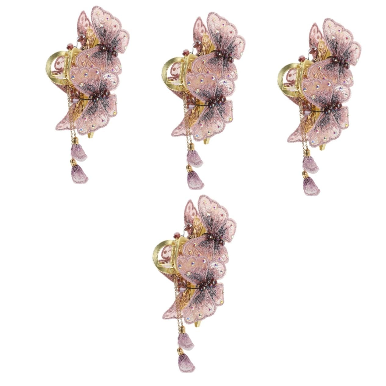 minkissy 4stücke Butterfly Hair Clip Für Vintage Haarschmuck Mit Quasten Haarspange Für Hochzeitsfrisuren Und Besondere Anlässe Leicht Und Haarschonend Zartem Und