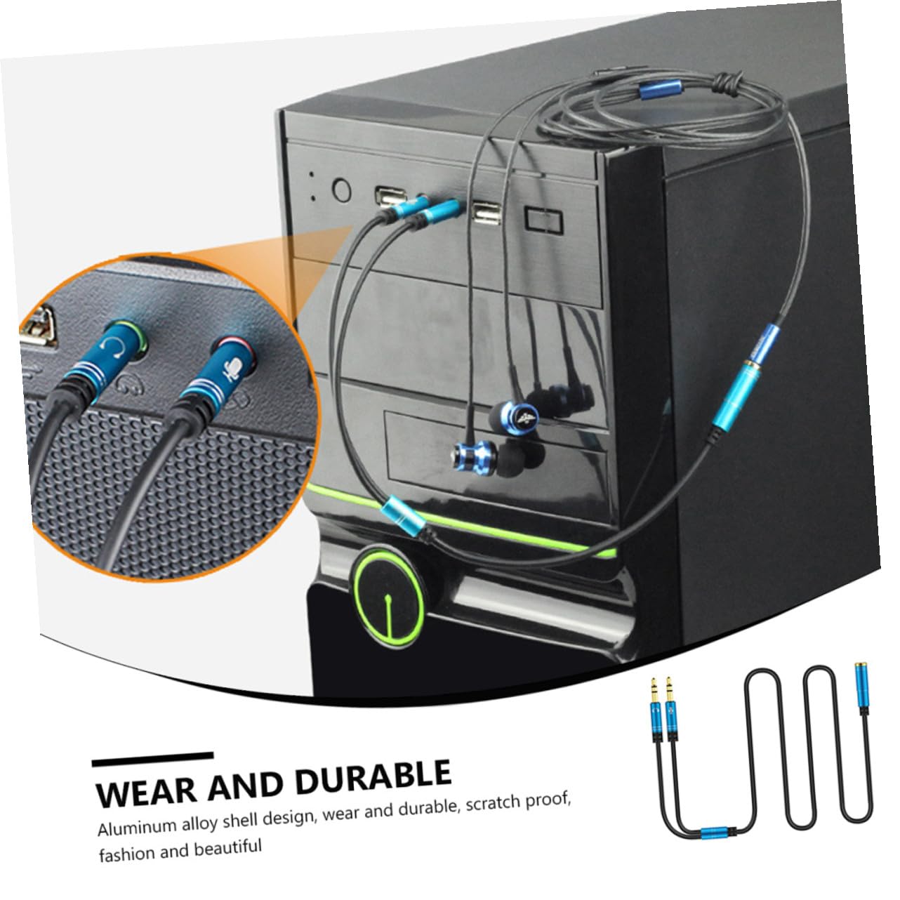 Gadpiparty 8piezas Divisor De Auriculares Doble Adaptador para Micrófono y Auriculares Cable Flexible para Dispositivos De Puertos para Pc y Móviles
