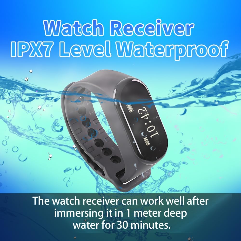 Wrist watch receiver displaying a call from a button