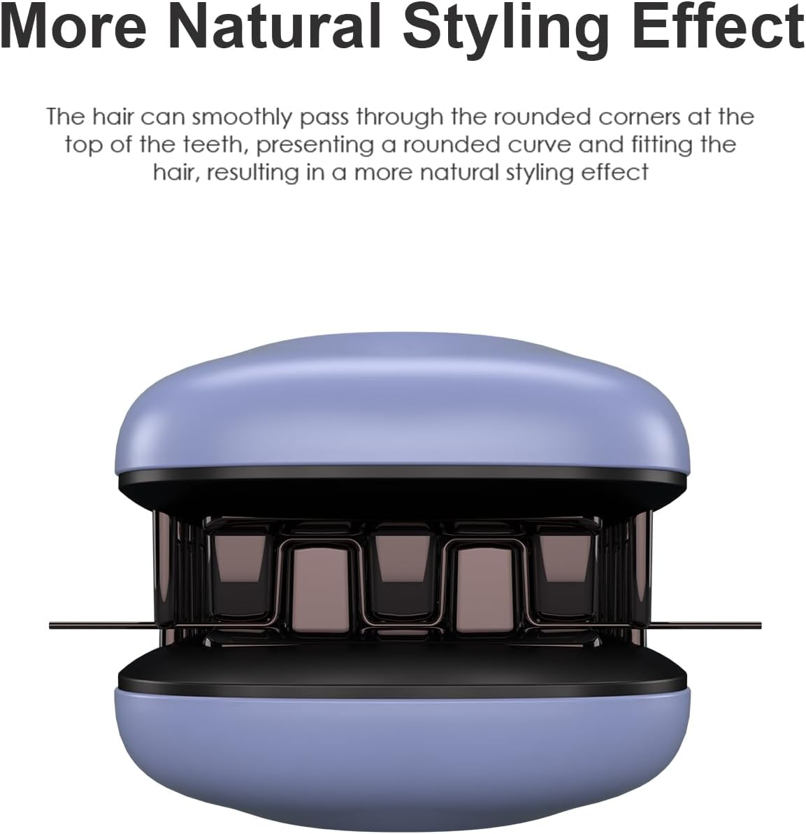 JINRI Hair Iron, Temperature Display, 275°F - 425°F, Serrated Plates for Root Lift, 360° Swivel Cord, Purple & Easy-Use Styler for Fluffy Hair - Image 2