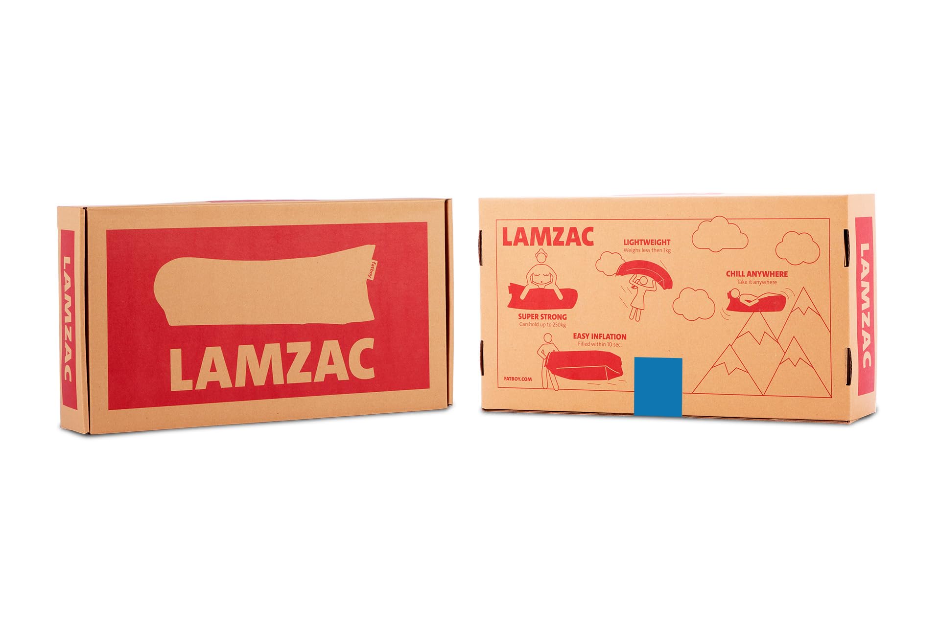 Fatboy Lamzac 3.0 Aufblasbares Sofa - Aufblasbare Couch - Keine Luftpumpe Nötig - Indoor und Outdoor Luftsofa - Wasser- und Schmutzabweisende Mini Couch aus Polyester - 200 x 90 x 50 cm - Himmelblau