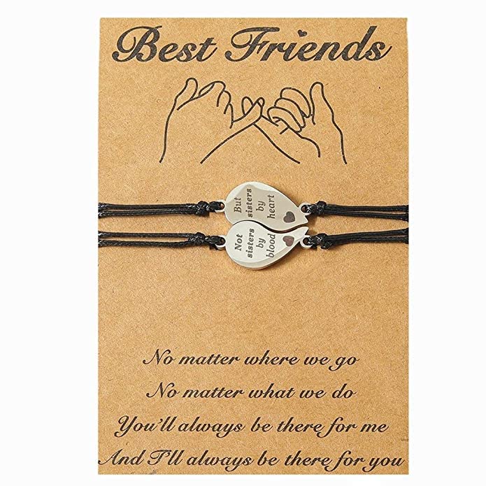 El Regalo 2PCs Best Friend Stainless Steel Not Sister by Blood But Sister by Heart Friendship Bracelet Set for Girls & Women (B0BKJN75Z1) Amazon Price History, Amazon Price Tracker