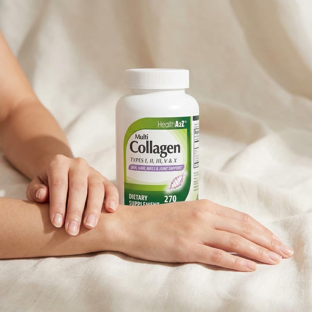 HealthA2Z® Multi Collagen Pills | 1735 mg | 270 Collagen Capsules | Types I, II, III, V & X | for Healthy Skin, Hair, Nails & Joint Support — Amazon image 6