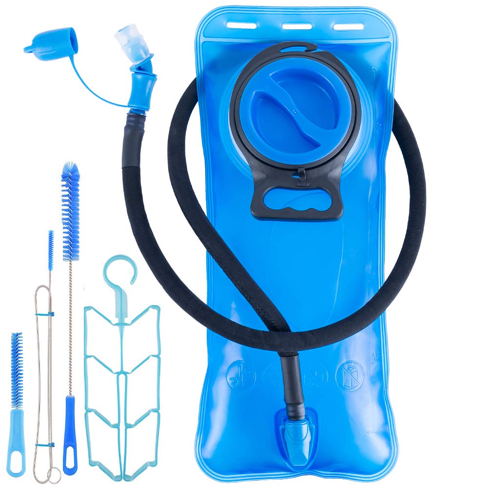 3l Hydration Bladder - 3 Liter Water Bladder Reservoir BPA Free Leak Proof, Backpack Water Bag with Insulated Sleeve for Outdoor Hiking Running Camping Cycling, Blue