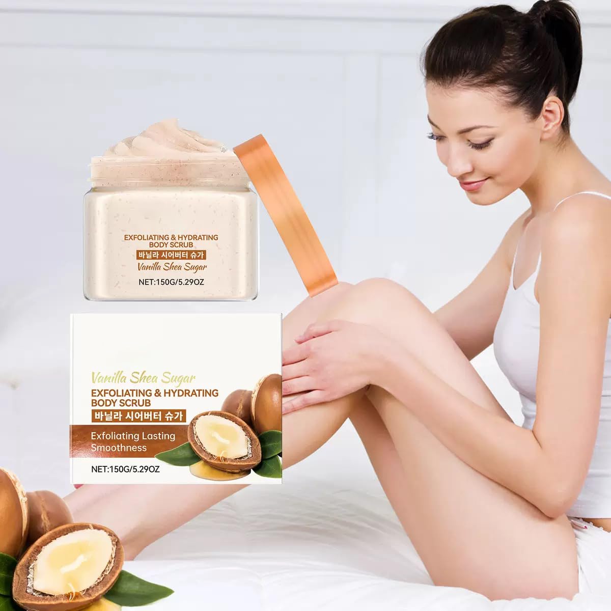 Waniliowy peeling do ciała, koreański środek do mycia twarzy, peeling do ciała, nawilżający i pielęgnujący, do strefy bikini, szyi, suchej i matowej skóry. (3 szt.)