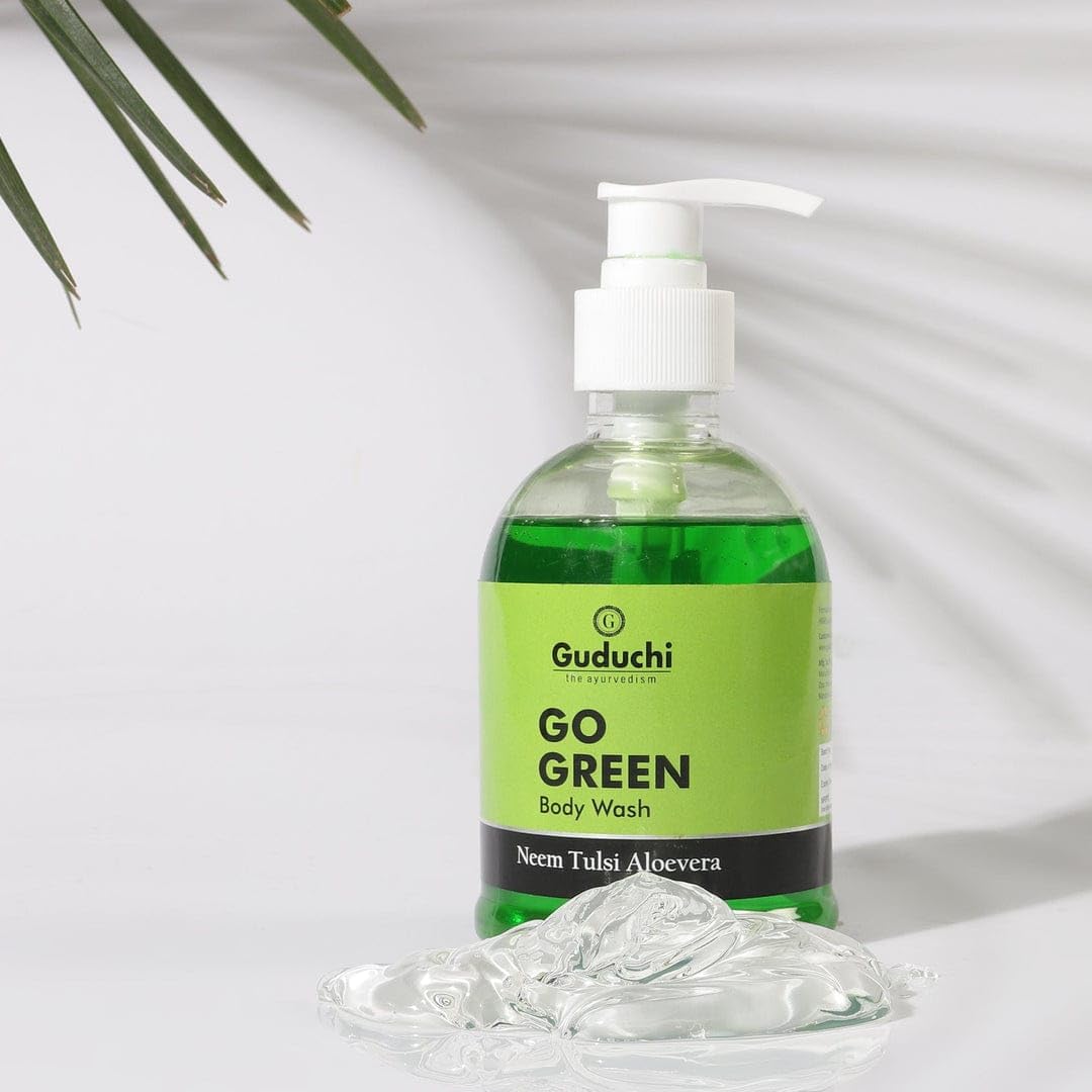 Ayurveda Go Green Body Wash, Refreshing Shower Gel for Skin Care for Women & Men, Hydrating Shower Gel, Helps Against Sun Damage 300 ml