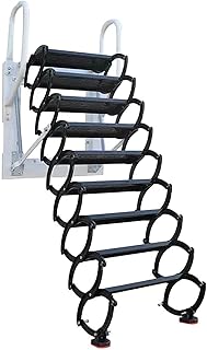 Wall Mounted Folding Attic Ladder Stairs Pull Down Loft Ladder Stairs Retractable Steps Ladder with Armrests Space Saving Telescoping Ladder,Capacity 660lb(Size:2.99M/9.8FT)