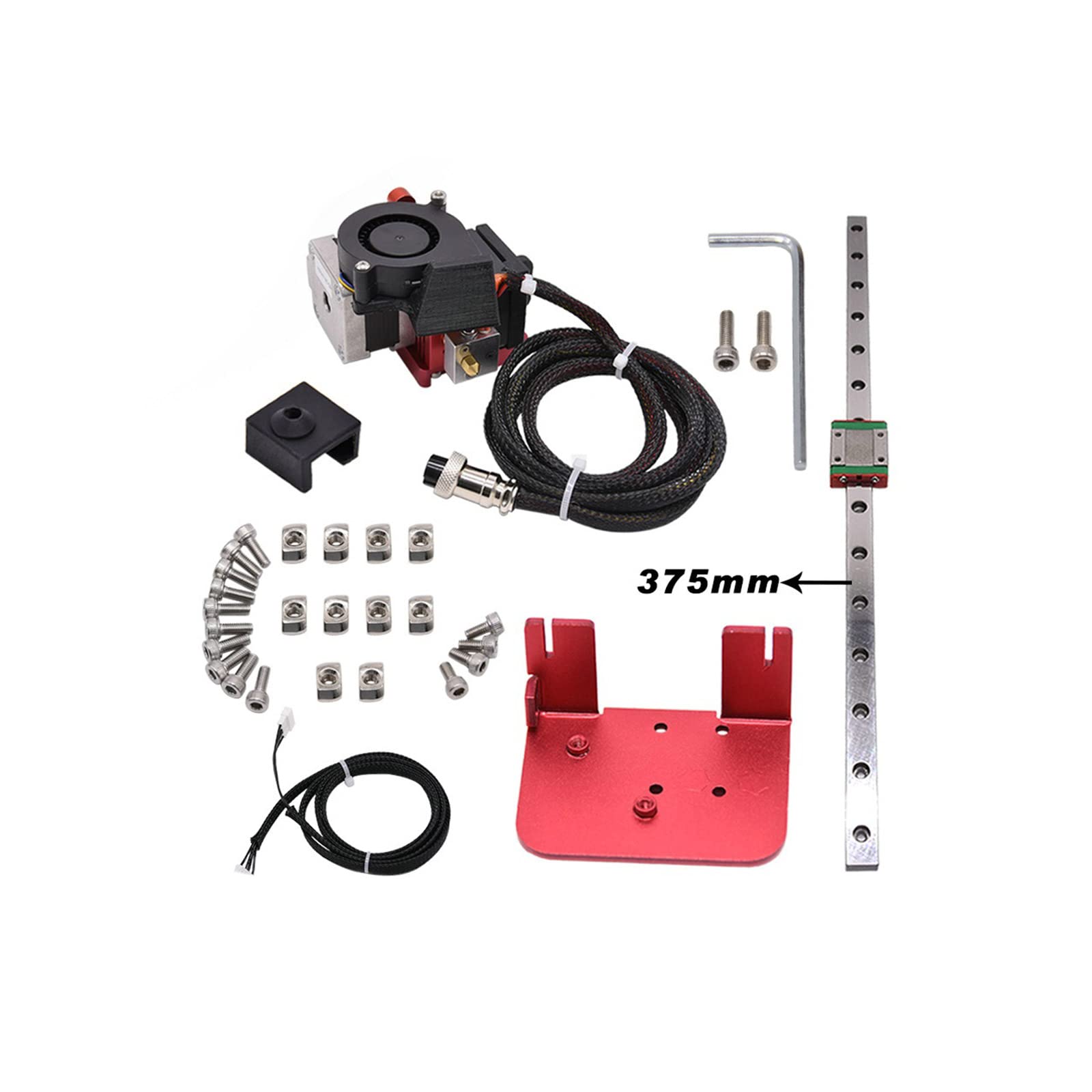 Drucker Linearführungsschienen MK8-Extruder Direktantriebssatz mit Fester Backplane Halterung, Upgrade Satz für Ender3