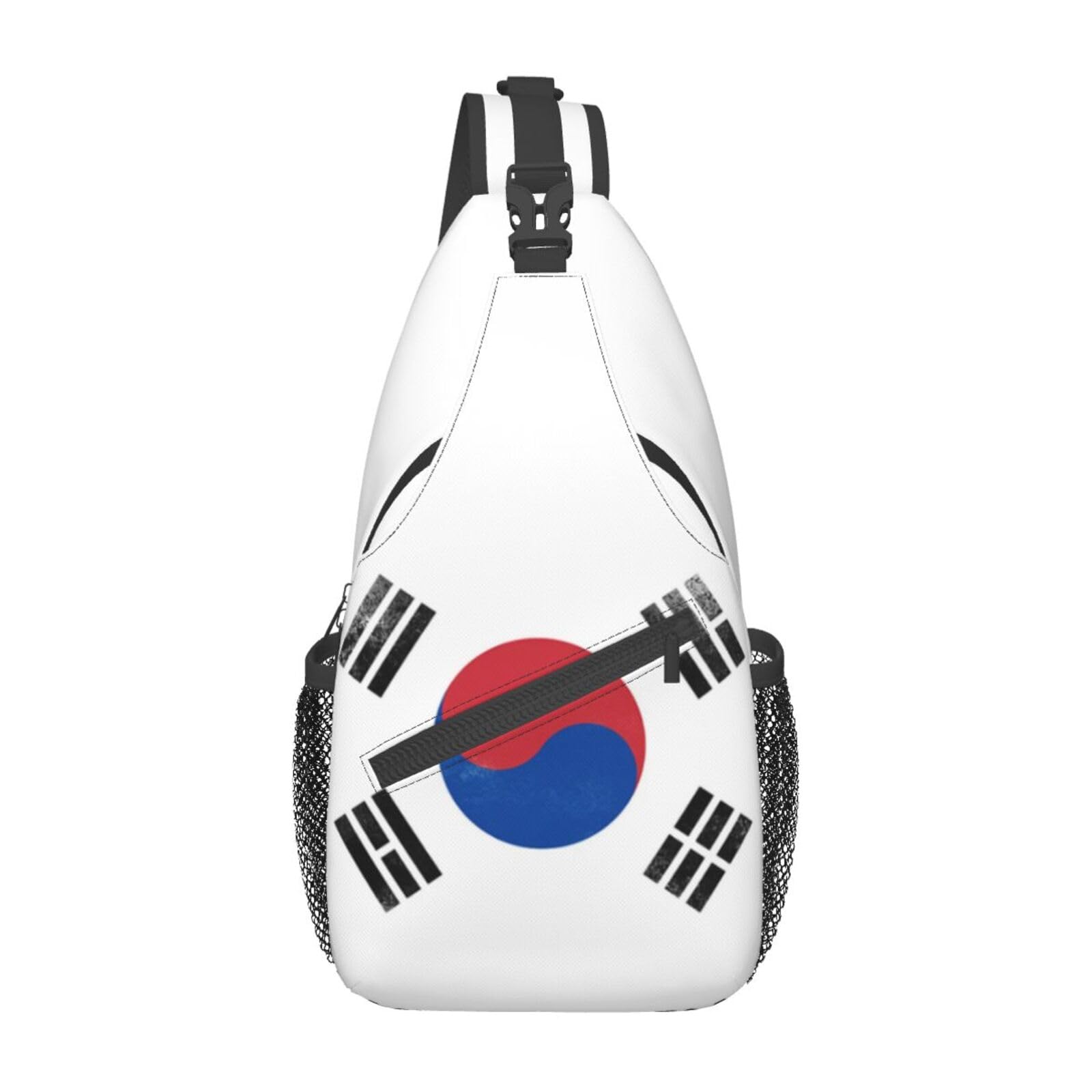 skdjowu South Korea Flag Sling Bag Crossbody Backpack South Korean Travel Hiking Daypack Shoulder Chest Bag for Women Men — image 1